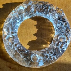 Vintage Vetreria Etrusca Clear Glass Decorative 5 Taper Candle Holder Wreath.